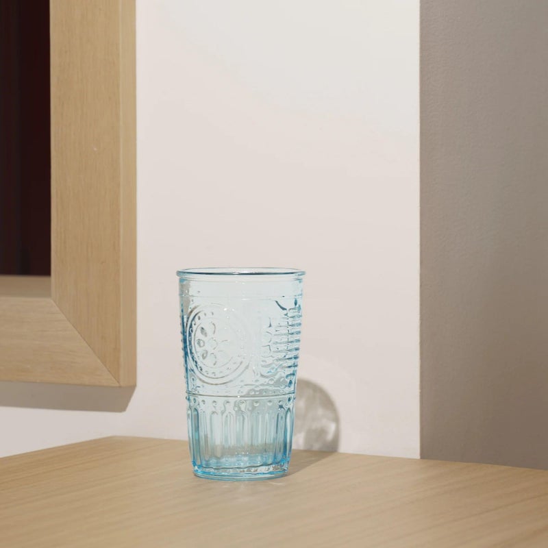 Bormioli Rocco Romantic Set Of 4 Tumbler Glasses, 11.5 Oz. Colored Crystal Glass, Light Blue, Made In Italy. - Image 5